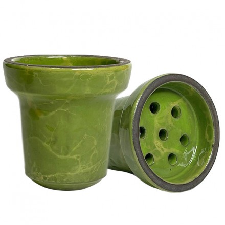 Чаша для кальяна глина Splash Glaze Green
