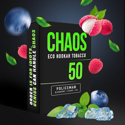 Табак Chaos Policeman soft line 50 грам (чорниця ліччі м’ятта)