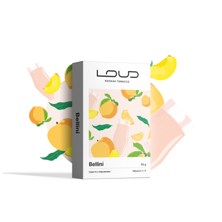Тютюн Loud Bellini 50 грам (ігристе з персиками)