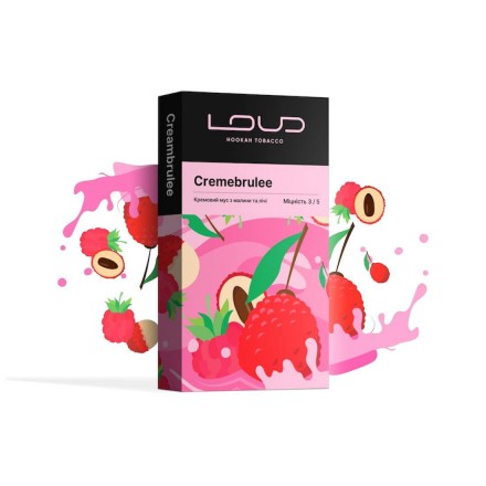Табак Loud Cremebrulee 100 грам (малина лічі)