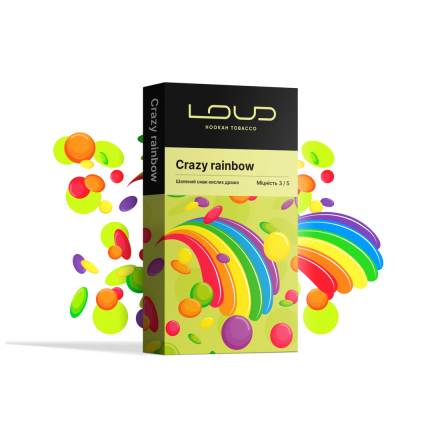 Тютюн Loud Crazy Rainbow 100 грам (кисле драже)