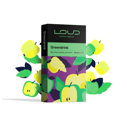 Табак Loud Greendrink 100 грам (мікс яблука, базиліку, м’яти і матчі)