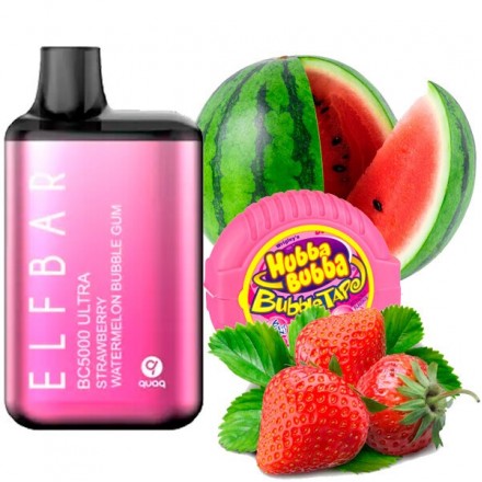 Одноразка Elf Bar Strawberry Watermelon Bubble Gum BC Ultra 5000 затяжек (жвачка клубника арбуз)