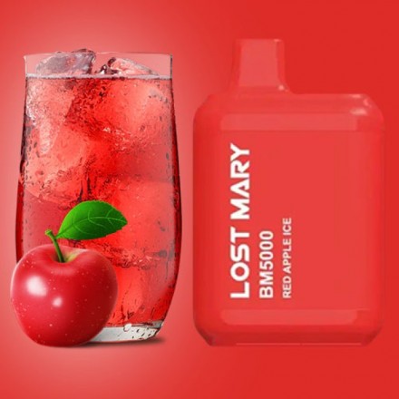 Одноразка Lost Mary BM 5000 затяжек (червоне яблуко лід)