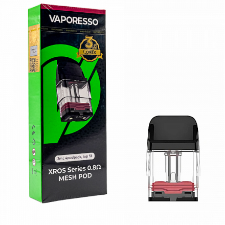 Картридж для Pod системи Vaporesso XROS Series Mesh Corex 3.0 0,8Ω/3ml (1pcs)