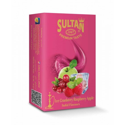 Табак Sultan Ice Cranberry Raspberry Apple 50 грамм (ледяная клюква малина яблоко)