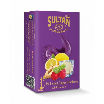 Табак Sultan Ice Lemon Ginger Raspberry 50 грамм (ледяной лимон имбирь малина)
