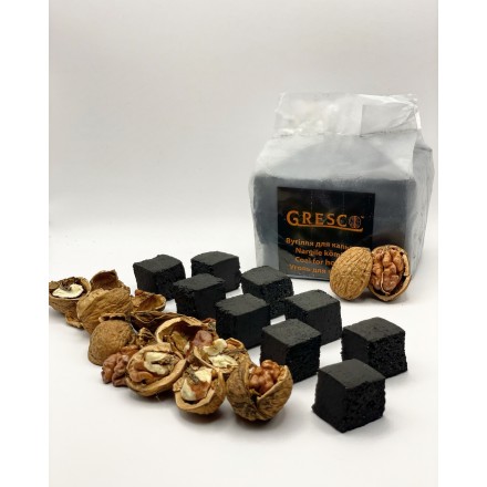 Вугілля горіхове Gresco 0.5 кг (36 кубика 25*25)