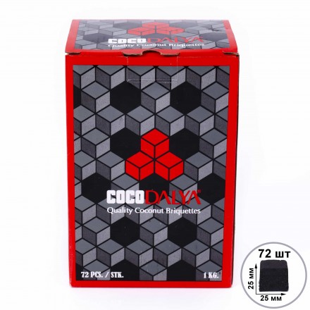 Уголь кокосовый CocoDalya 1кг (72 кубиков)